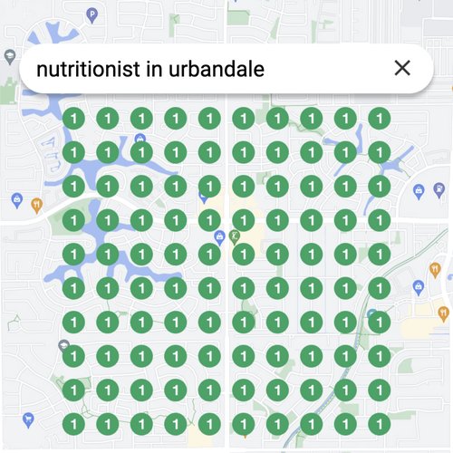 Ranking #1 as a nutritionist on Google Maps in Urbandale