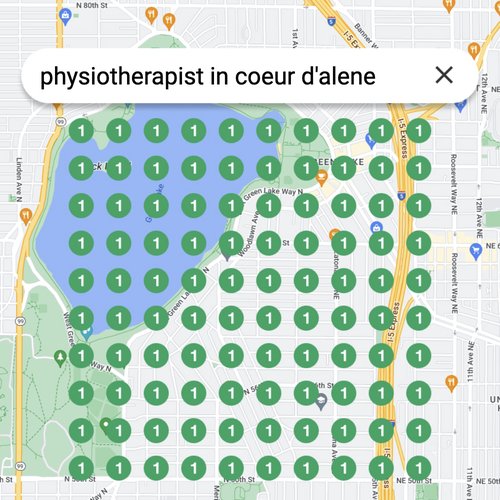 Ranking #1 as an physiotherapist on Google Maps in Coeur d'Alene