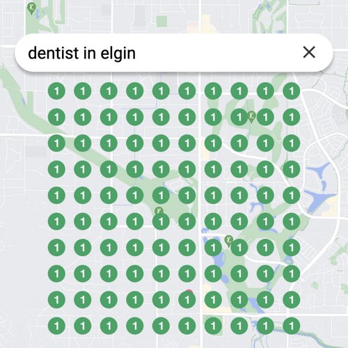 Prime position in local search for Elgin dentists