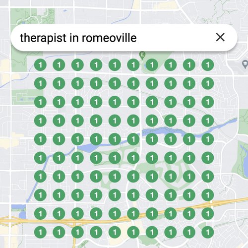 Ranking #1 as a therapist on Google Maps in Romeoville