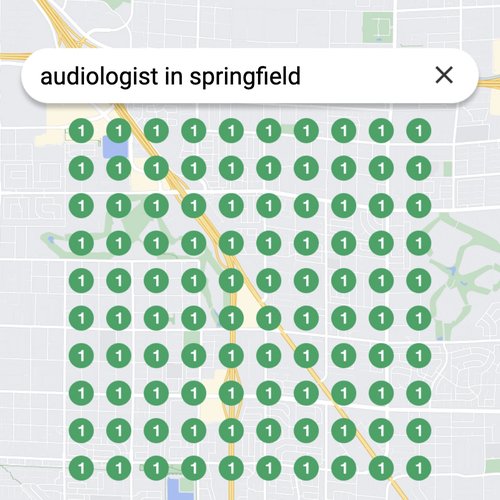 Ranking #1 as an audiologist in Springfield on Google Maps