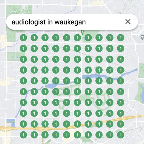 Ranking #1 as an audiologist in Waukegan on Google Maps