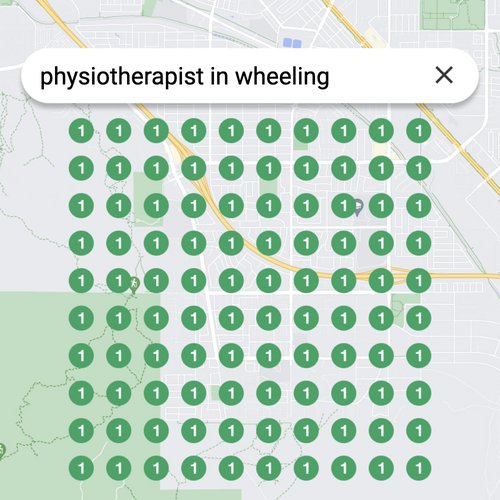 Ranking #1 as an physiotherapist on Google Maps in Wheeling