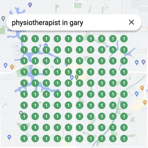 Ranking #1 as an physiotherapist on Google Maps in Gary