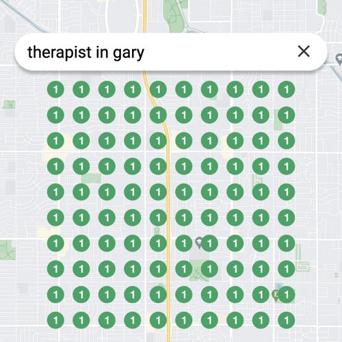 Ranking #1 as a therapist on Google Maps in Gary