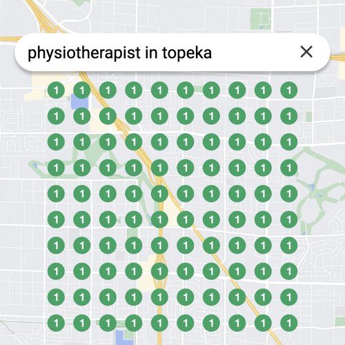 Ranking #1 as an physiotherapist on Google Maps in Topeka