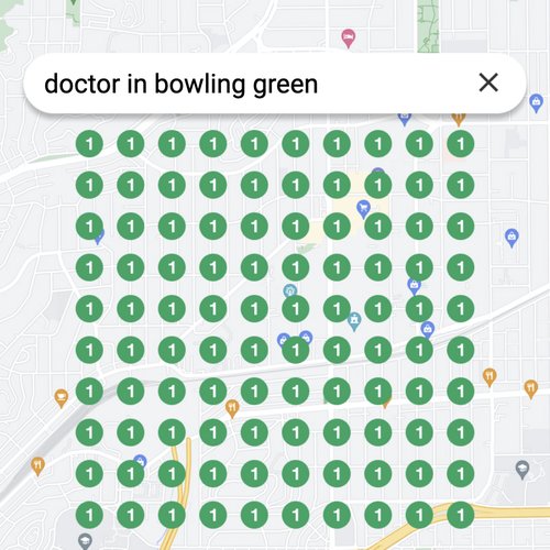 Ranking #1 as a doctor in Bowling Green on Google Maps