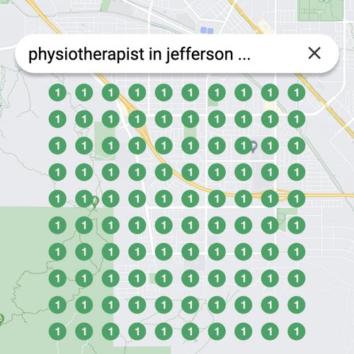 Ranking #1 as an physiotherapist on Google Maps in Jefferson County