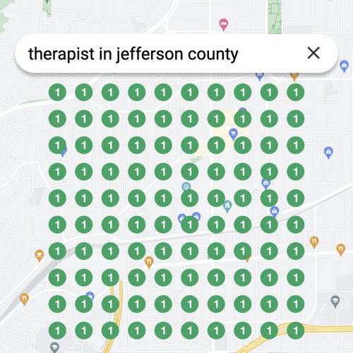 Ranking #1 as a therapist on Google Maps in Jefferson County