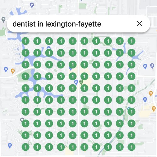 Leading Google Maps listing for dental care in Lexington-Fayette