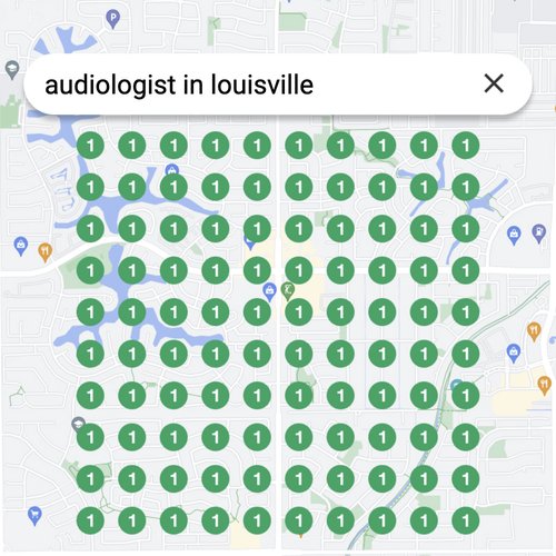 Ranking #1 as an audiologist in Louisville on Google Maps