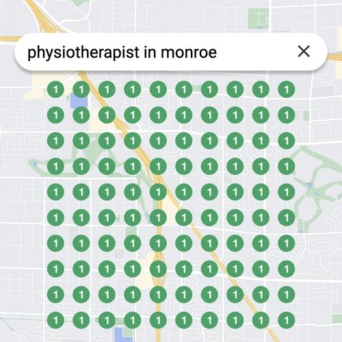 Ranking #1 as an physiotherapist on Google Maps in Monroe