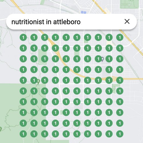 Ranking #1 as a nutritionist on Google Maps in Attleboro