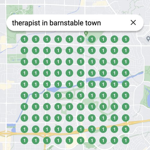 Ranking #1 as a therapist on Google Maps in Barnstable Town