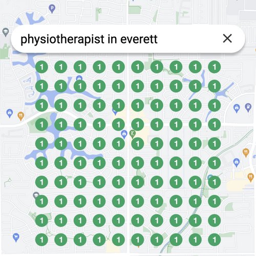 Ranking #1 as an physiotherapist on Google Maps in Everett