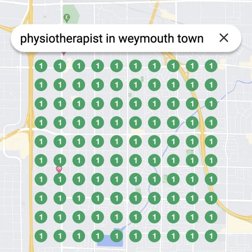 Ranking #1 as an physiotherapist on Google Maps in Weymouth Town