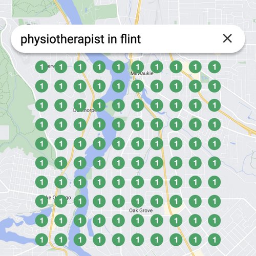 Ranking #1 as an physiotherapist on Google Maps in Flint