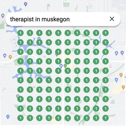 Ranking #1 as a therapist on Google Maps in Muskegon