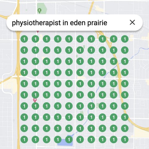 Ranking #1 as an physiotherapist on Google Maps in Eden Prairie