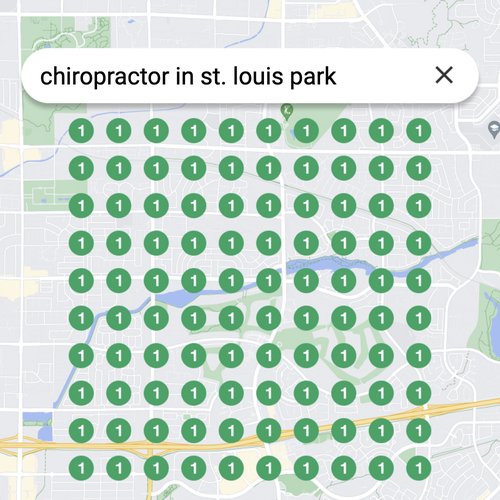 Leading Google Maps listing for spinal care in St. Louis Park