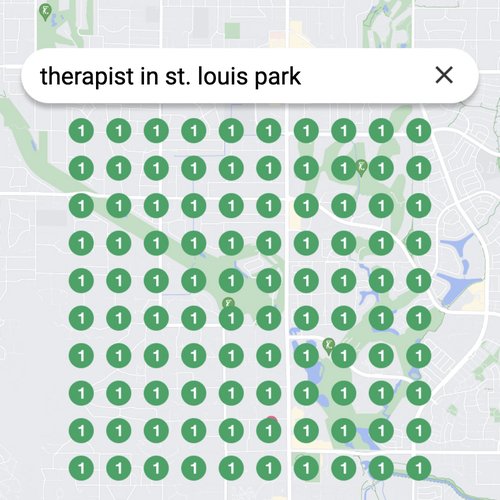 Ranking #1 as a therapist on Google Maps in St. Louis Park