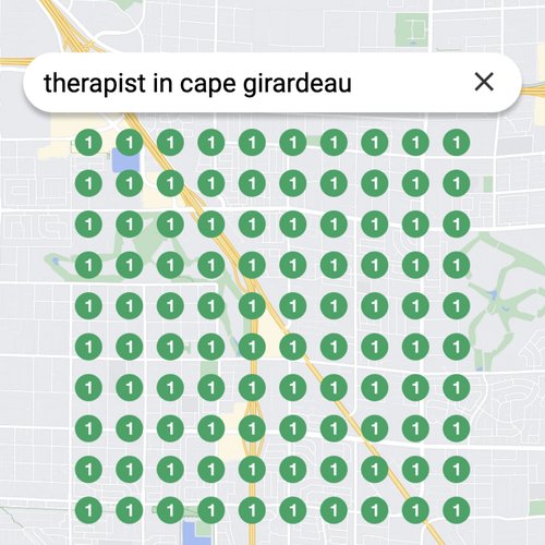 Ranking #1 as a therapist on Google Maps in Cape Girardeau