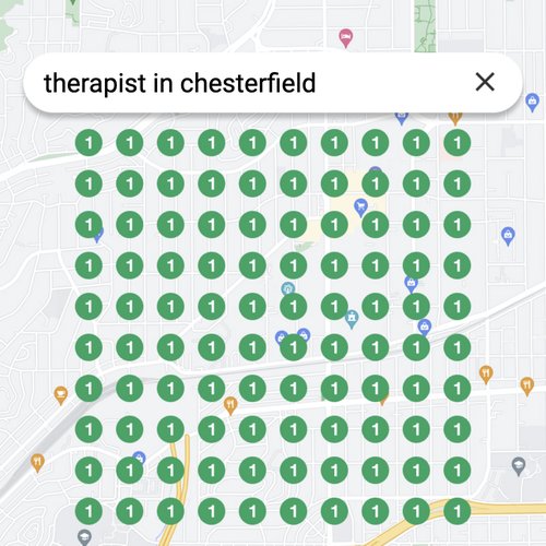 Ranking #1 as a therapist on Google Maps in Chesterfield