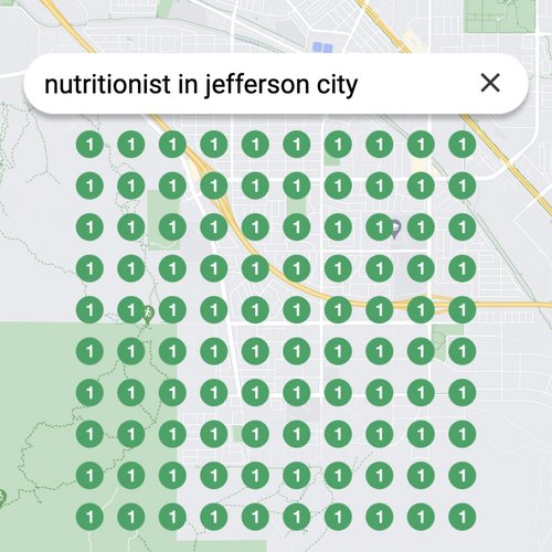 Ranking #1 as a nutritionist on Google Maps in Jefferson City