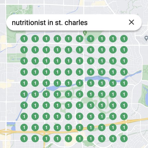 Ranking #1 as a nutritionist on Google Maps in St. Charles