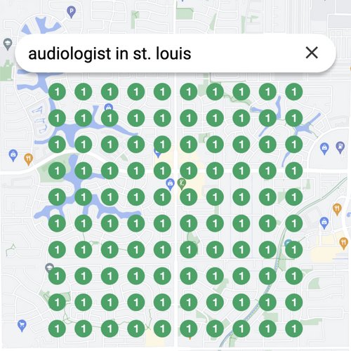 Ranking #1 as an audiologist in St. Louis on Google Maps