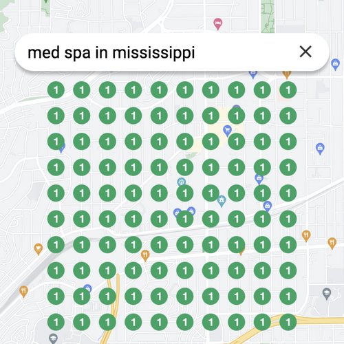 Ranking #1 as a Med Spa in Mississippi on Google Maps