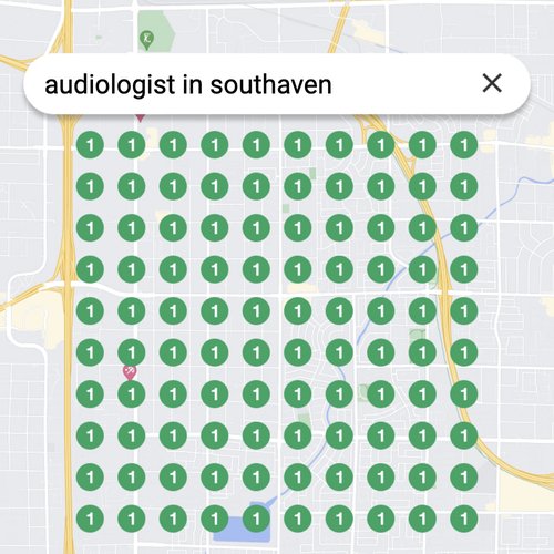 Ranking #1 as an audiologist in Southaven on Google Maps