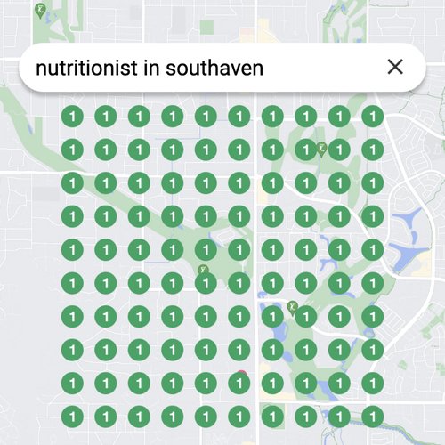 Ranking #1 as a nutritionist on Google Maps in Southaven