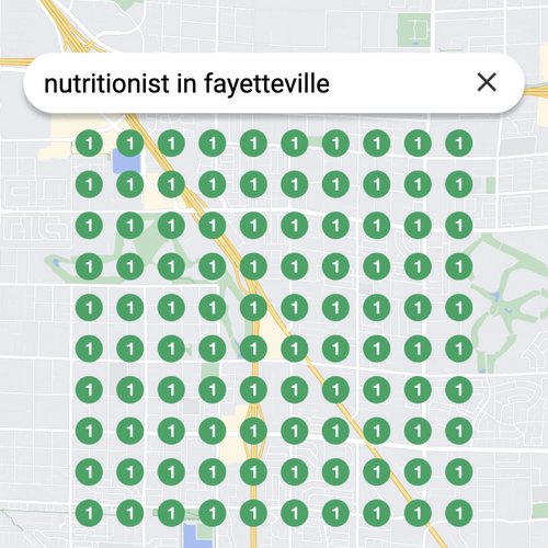 Ranking #1 as a nutritionist on Google Maps in Fayetteville