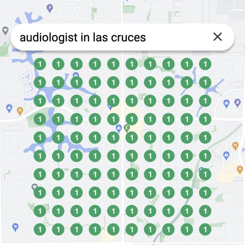 Ranking #1 as an audiologist in Las Cruces on Google Maps