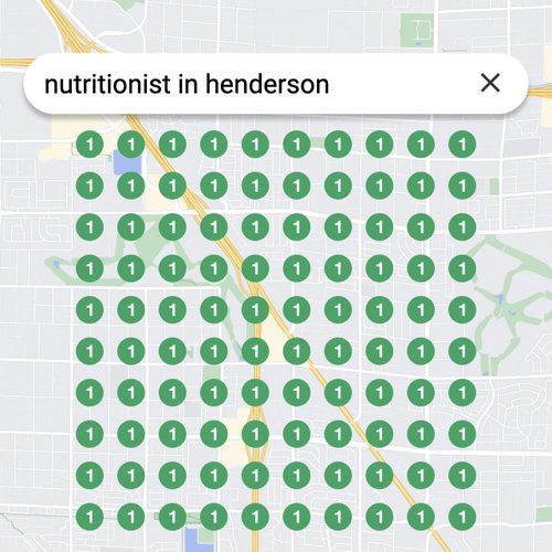 Ranking #1 as a nutritionist on Google Maps in Henderson