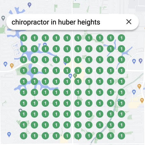 Ranking #1 as a chiropractor in Huber Heights on Google Maps