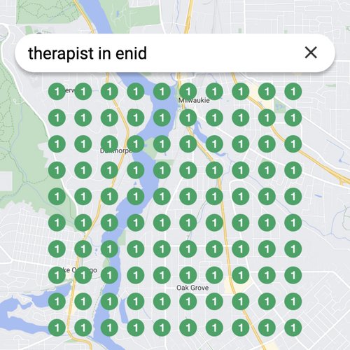 Ranking #1 as a therapist on Google Maps in Enid