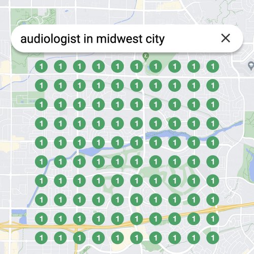 Ranking #1 as an audiologist in Midwest City on Google Maps