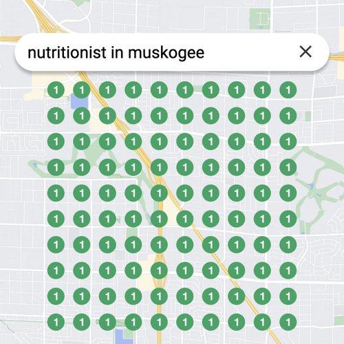 Ranking #1 as a nutritionist on Google Maps in Muskogee