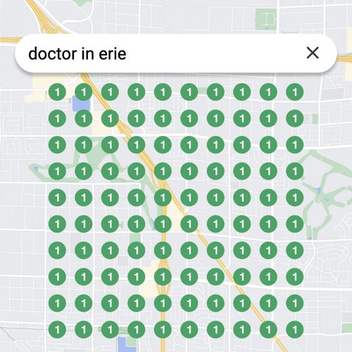 Ranking #1 as a doctor in Erie on Google Maps