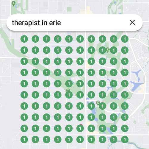 Ranking #1 as a therapist on Google Maps in Erie