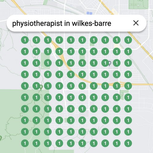 Ranking #1 as an physiotherapist on Google Maps in Wilkes-Barre