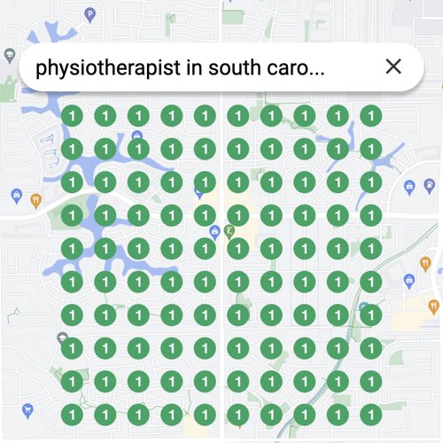 Ranking #1 as an physiotherapist on Google Maps in South Carolina