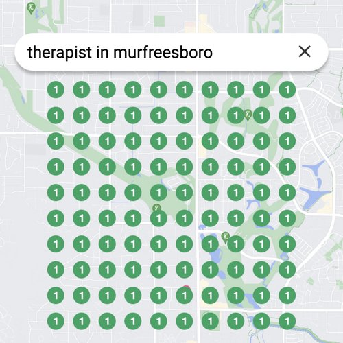 Ranking #1 as a therapist on Google Maps in Murfreesboro