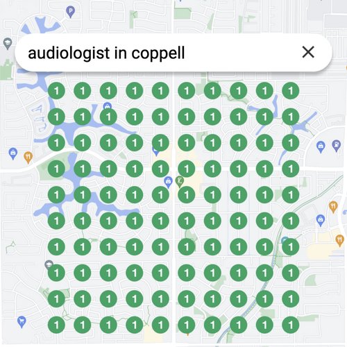 Ranking #1 as an audiologist in Coppell on Google Maps