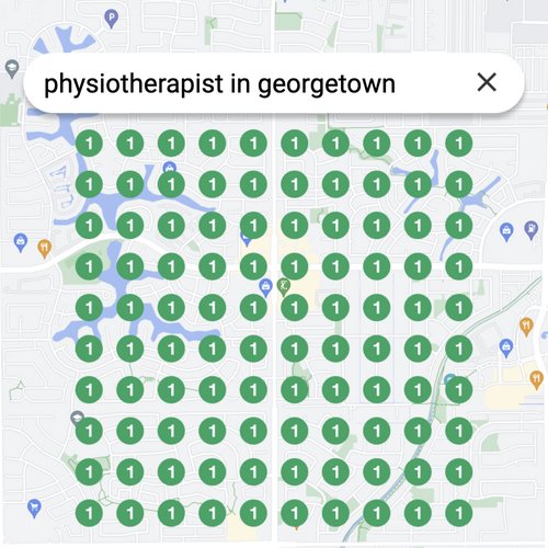 Ranking #1 as an physiotherapist on Google Maps in Georgetown