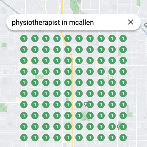 Ranking #1 as an physiotherapist on Google Maps in McAllen