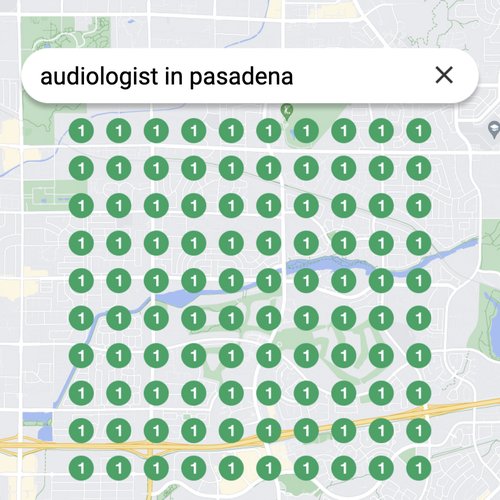 Ranking #1 as an audiologist in Pasadena on Google Maps