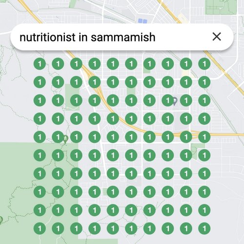 Ranking #1 as a nutritionist on Google Maps in Sammamish